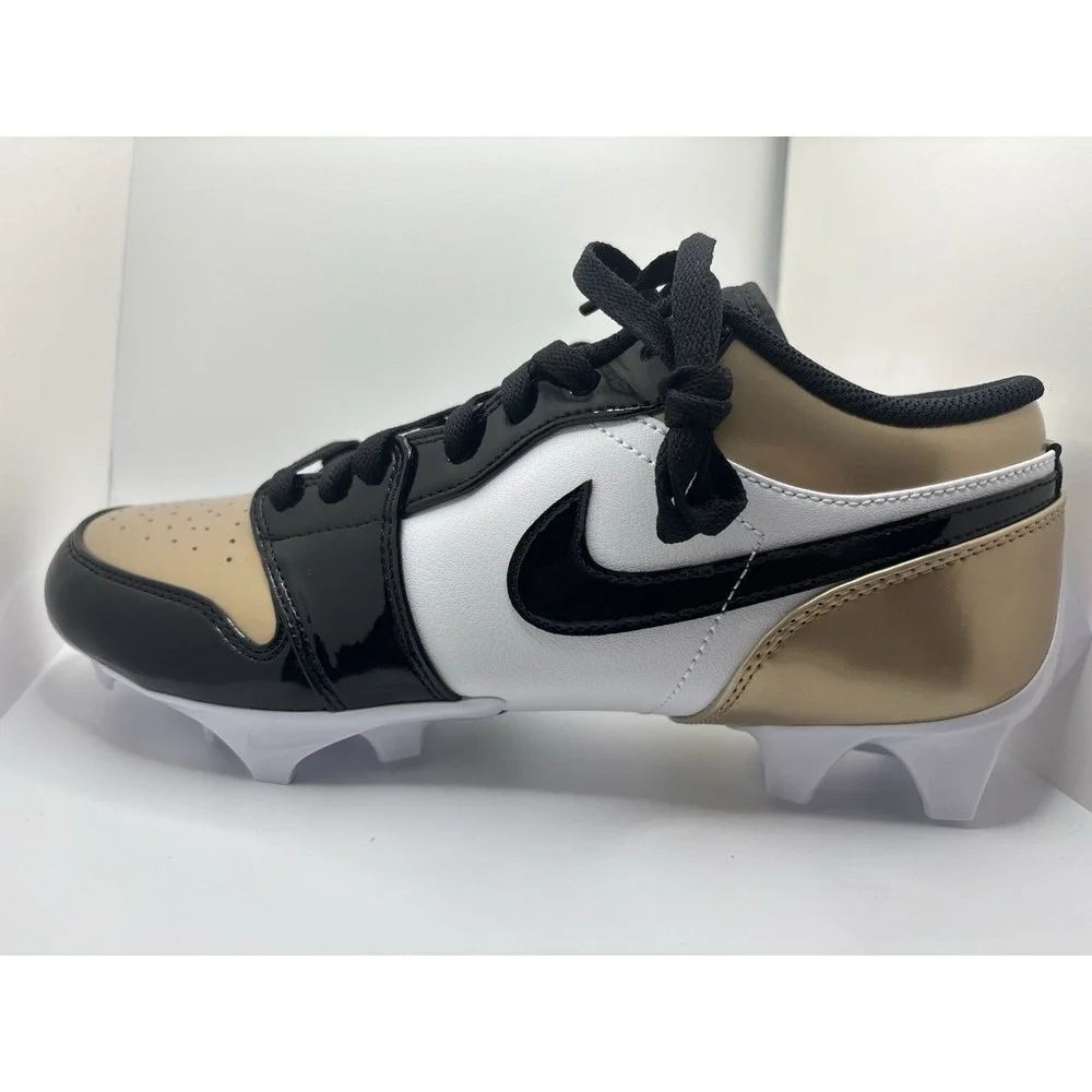 Jordan 1 Low TD Football Cleats Gold & Black Men's 10 FJ6245-701 NEW $145